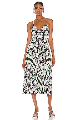 strapless open back dress Abilene Knit Combo Midi Dress – SIMKHAI main image 1