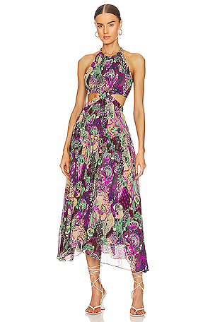 BCBGMAXAZRIA Tiered Cocktail Dress in Painterly Carnation REVOLVE