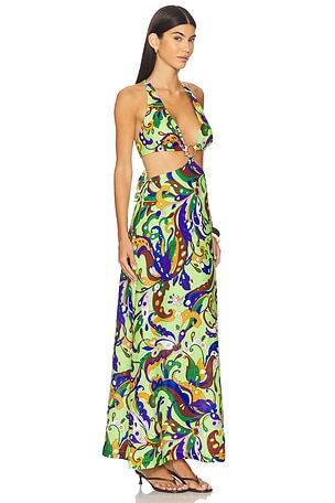 Alemais Yvette Cut Out Midi Dress in Green