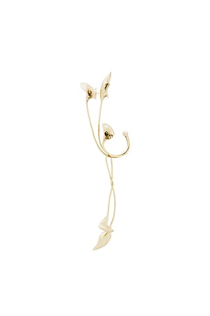 Alemais Lily Stud And Drop Ear Cuff in Metallic Gold