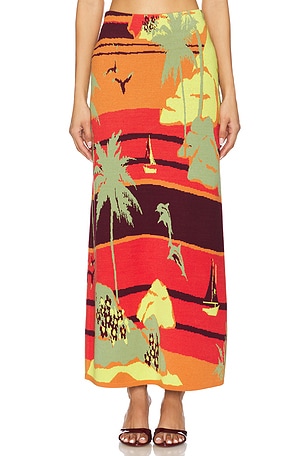 Palm Island Knit Skirt Alemais