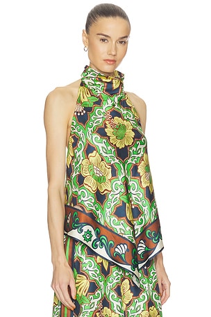 Alemais Liana Silk Top in Green