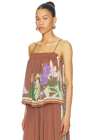 Alemais Alfie Ruched Top in Chocolate