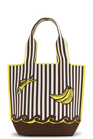 Alemais Mona Jacquard Shopper Tote in Yellow,Brown