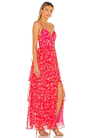 Amanda Uprichard Thaddea Maxi Dress in Fuchsia