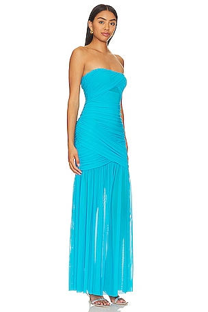 Amanda Uprichard X Revolve Levi Gown in Teal