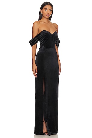 Amanda Uprichard X Revolve Falcon Gown in Black