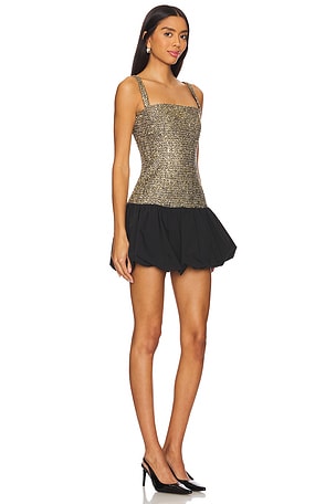 Amanda Uprichard Bellona Dress in Metallic Gold