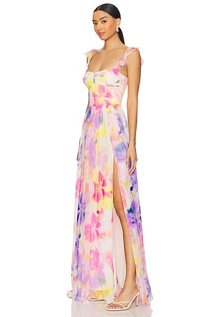 Amanda Uprichard Terrassa Maxi in Pink,Purple