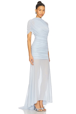 Amanda Uprichard x REVOLVE Evianna Mesh Gown in Baby Blue