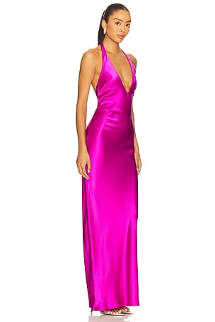 Amanda Uprichard Bondi Maxi Dress in Fuchsia