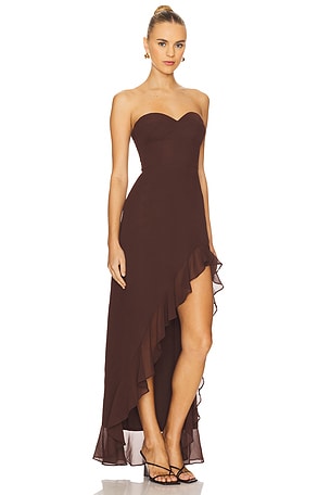 Amanda Uprichard Eden Gown in Chocolate