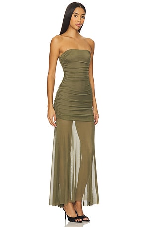Amanda Uprichard Leo Dress in Olive