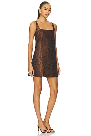 Amanda Uprichard x REVOLVE Rinaldi Mini Dress in Chocolate. Size XS. Also