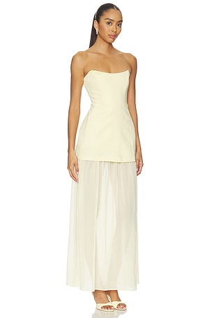 Amanda Uprichard Christy Maxi Dress in Lemon