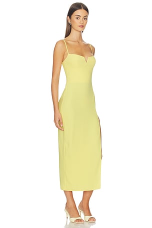 Amanda Uprichard Lyra Midi Dress in Yellow