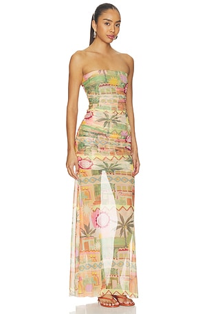 Amanda Uprichard Leo Maxi Dress in Peach