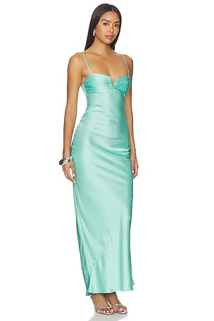 Amanda Uprichard Ira Maxi Dress in Green. Size M. Also