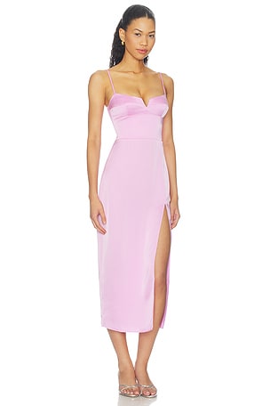 Amanda Uprichard Lyra Midi Dress in Pink