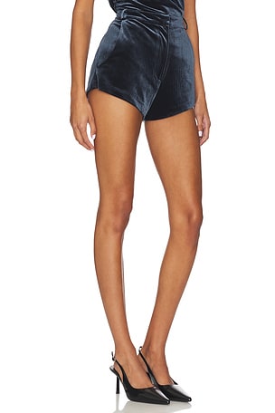 Amanda Uprichard Kelso Velvet Short in Slate. Size XL. Also