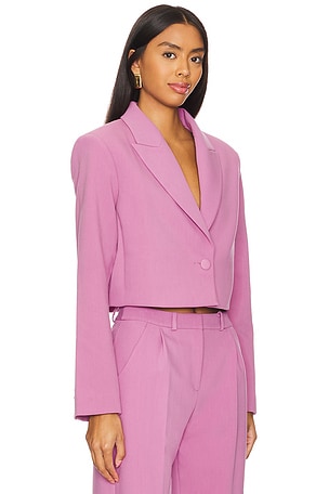 Amanda Uprichard Reggie Crop Blazer in Pink