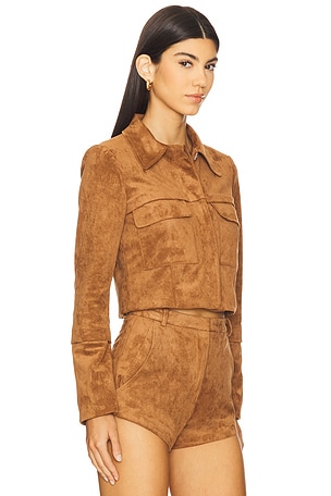 Amanda Uprichard x REVOLVE Lucas Suede Jacket in Tan