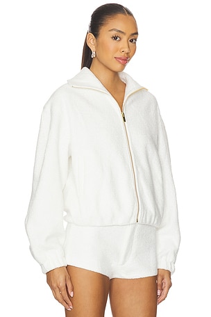 Amanda Uprichard Como Bomber Jacket in Ivory