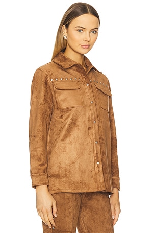 Amanda Uprichard x REVOLVE Nirvana Suede Jacket in Tan. Size XS. Also