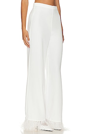 Amanda Uprichard X Revolve Spenser Feather Pant in Ivory