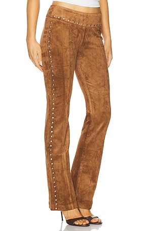 Amanda Uprichard x REVOLVE Regency Suede Pants in Brown. Size XS. Also