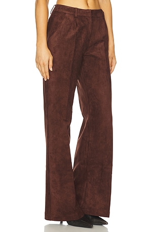 Amanda Uprichard x REVOLVE Slater Suede Pants in Chocolate. Size XS. Also