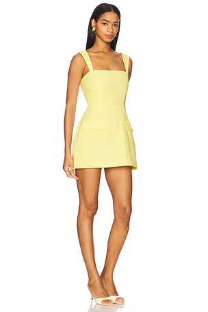 Amanda Uprichard Bethany Skort Romper in Lemon