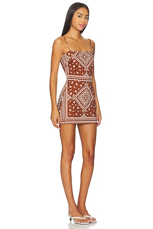 Amanda Uprichard Avani Skort Romper in Brown