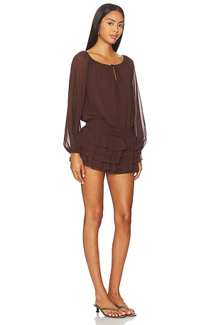 Amanda Uprichard Dallas Skort Romper in Brown. Size XS. Also