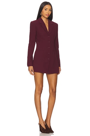 Amanda Uprichard Peralta Blazer Romper in Wine