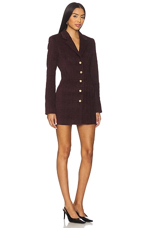Amanda Uprichard Peralta Blazer Romper in Burgundy