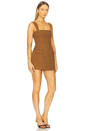 Amanda Uprichard x REVOLVE Bethany Skort Romper in Brown. Size XS. Also