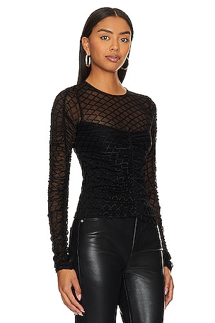 Amanda Uprichard Safira Top in Black