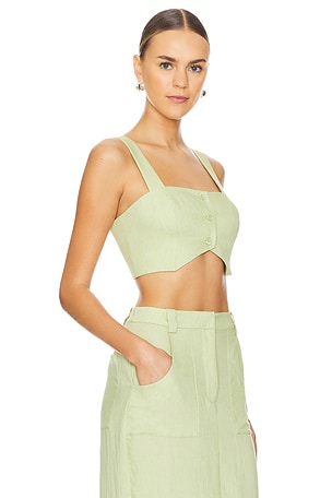 Amanda Uprichard Royston Crop Top in Sage