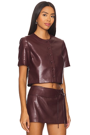 Amanda Uprichard Braswell Top in Burgundy