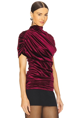 Amanda Uprichard Evianna Top in Burgundy