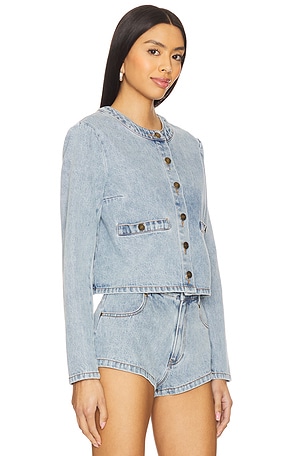 Amanda Uprichard Long Sleeve Braswell Top in Blue