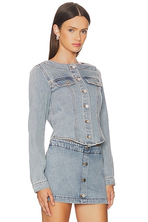 Amanda Uprichard Scorpio Longsleeve Top in Blue