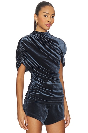 Amanda Uprichard x REVOLVE Evianna Velvet Top in Slate