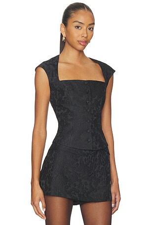 Amanda Uprichard Cara Top in Black