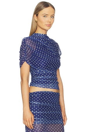 Amanda Uprichard Evianna Top in Navy. Size XS. Also