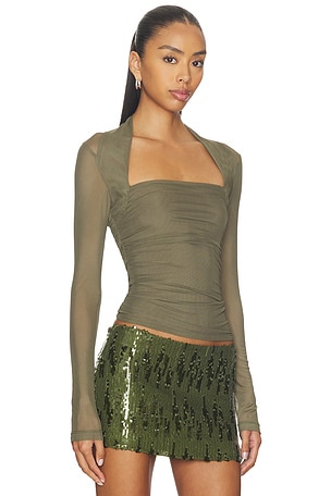 Amanda Uprichard Delilah Top in Olive