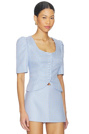 Amanda Uprichard Phoebe Top in Baby Blue