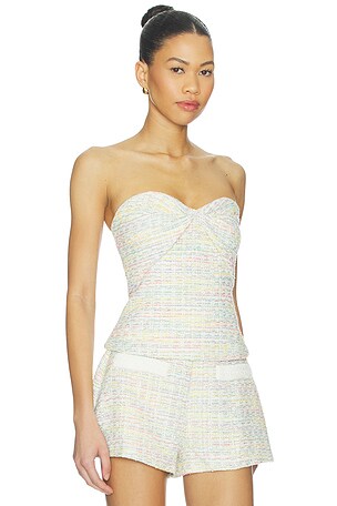 Amanda Uprichard Soho Top in White,Blue