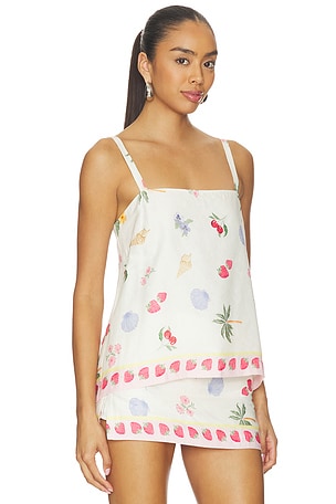 Amanda Uprichard Keyshia Top in Ivory,Pink